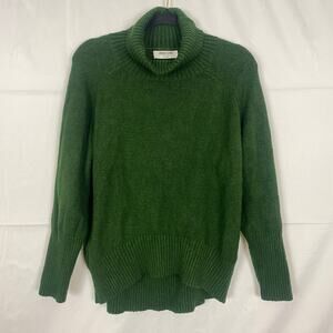 Double Zero Green Turtleneck Sweater Oversized Chunky Knit Soft Large